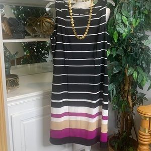 EUC I LE New York Striped Sheath Dress, 14
